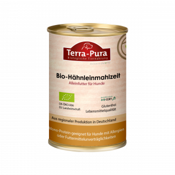 Bio-Hähnleinmahlzeit für Hunde 400g Dose x 6
