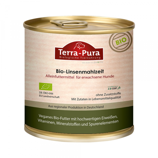 Bio-Linsenmahlzeit für Hunde 810g Dose x 6