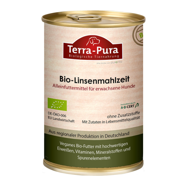 Bio-Linsenmahlzeit für Hunde